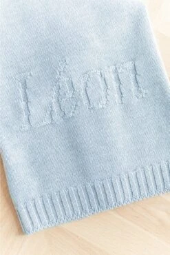 Plaid Personnalisé - Laine Bleu Ciel -Mode Enfantine T20001F 41 4 0