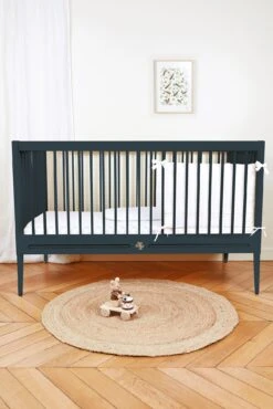 Lit Gustavienne + Matelas - Bleu Profond