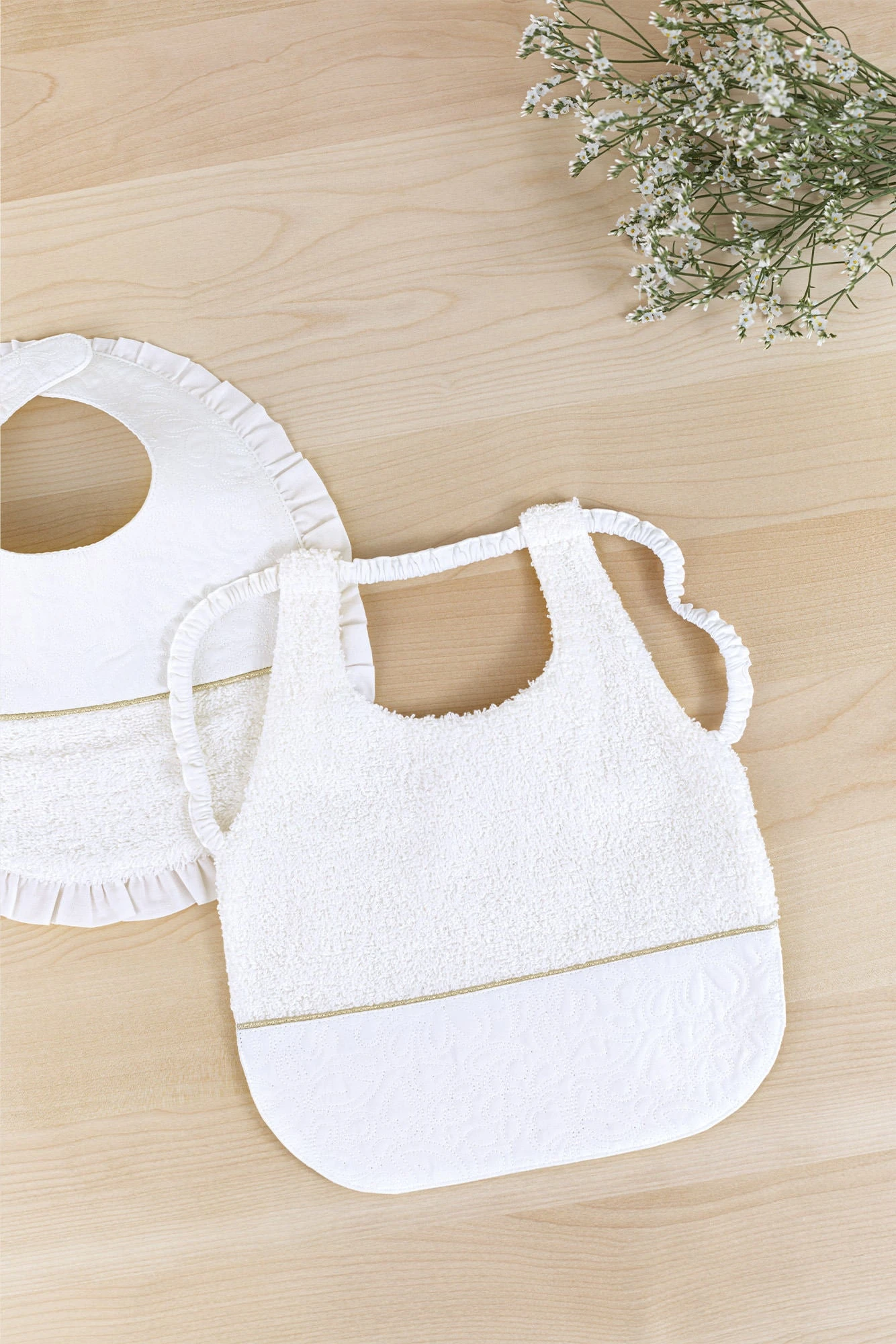 Bavoir - Délicatesse T2 Nacre 3 Bavoir - Délicatesse T2 Nacre