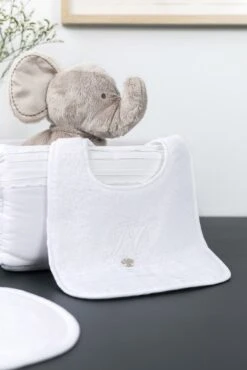 Bavoir - Monogramme Blanc T2