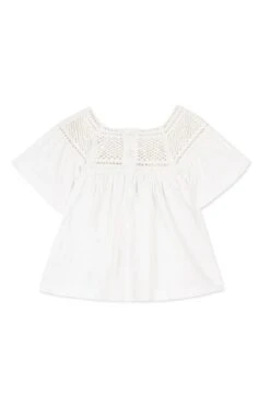 T-shirt - Blanc Crochet Coton 12 T-shirt - Blanc Crochet Coton -Mode Enfantine TY10001 01 2 packshot