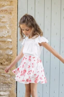 Jupe - Blanc Fleurs Hibiscus
