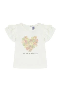 T-shirt - Ecru Cœur Tissu Liberty 9 T-shirt - Ecru Cœur Tissu Liberty -Mode Enfantine TY10011 13 1 packshot