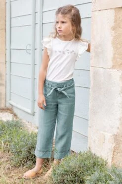 Pantalon - Vert Nœud Lin