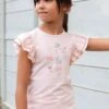 T-shirt - Rose Pâle Illustration Fleurs 2 T-shirt - Rose Pâle Illustration Fleurs -Mode Enfantine TY10012 30 1