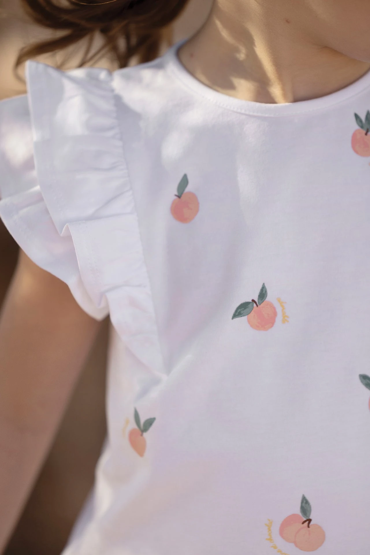 T-shirt - Blanc Illustration Pêches 4 T-shirt - Blanc Illustration Pêches – Image 2