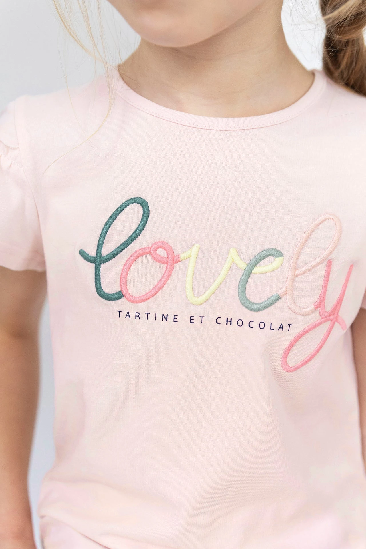 T-shirt - Rose Pâle Illustration Lovely 4 T-shirt - Rose Pâle Illustration Lovely – Image 2