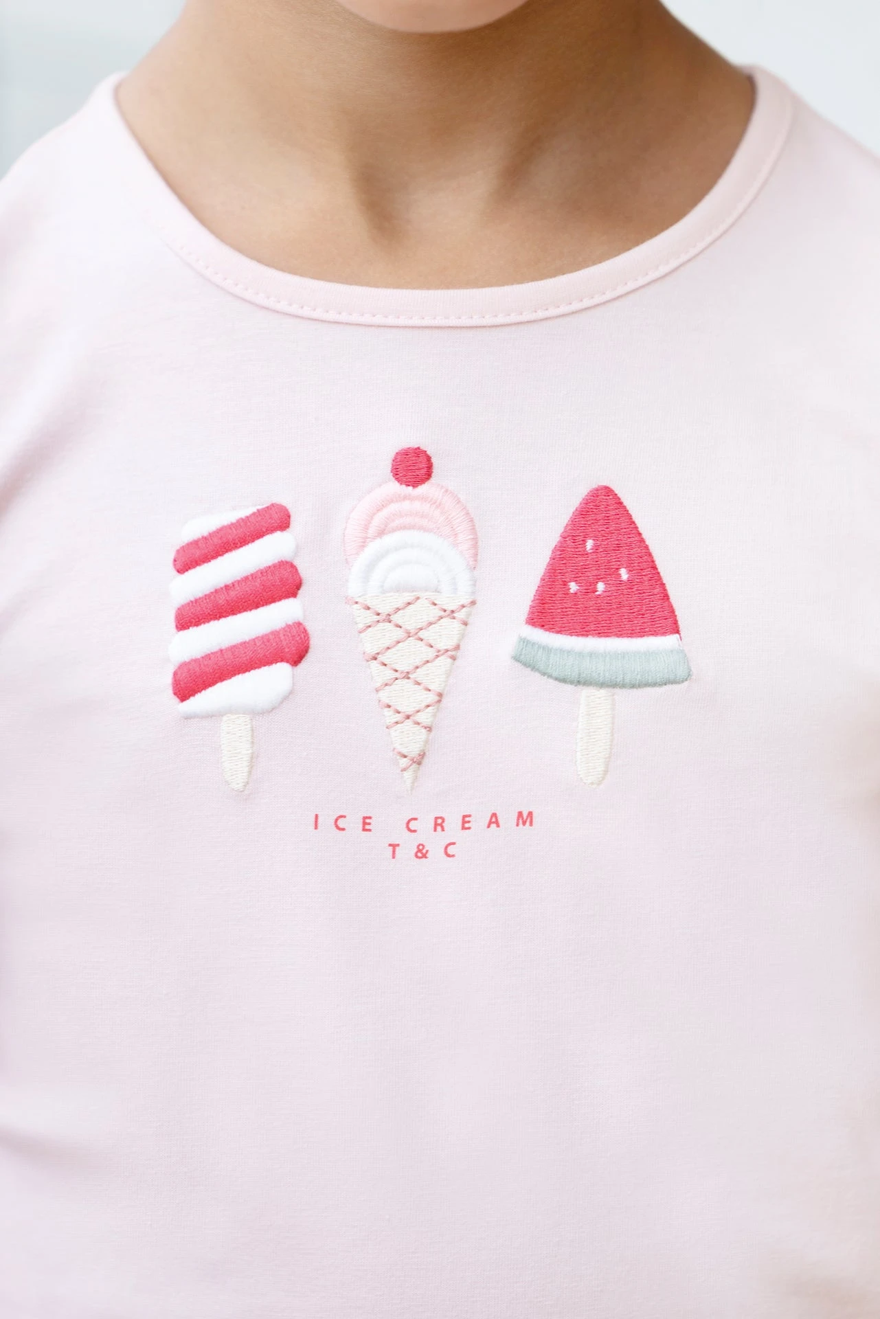 T-shirt - Rose Pâle Illustration Glaces 4 T-shirt - Rose Pâle Illustration Glaces – Image 2