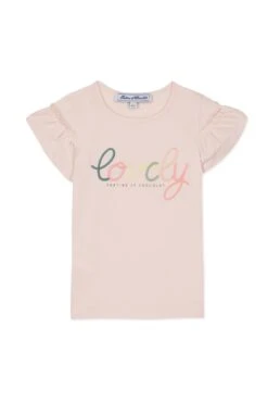 T-shirt - Rose Pâle Illustration Lovely 9 T-shirt - Rose Pâle Illustration Lovely -Mode Enfantine TY10022 30 1 packshot