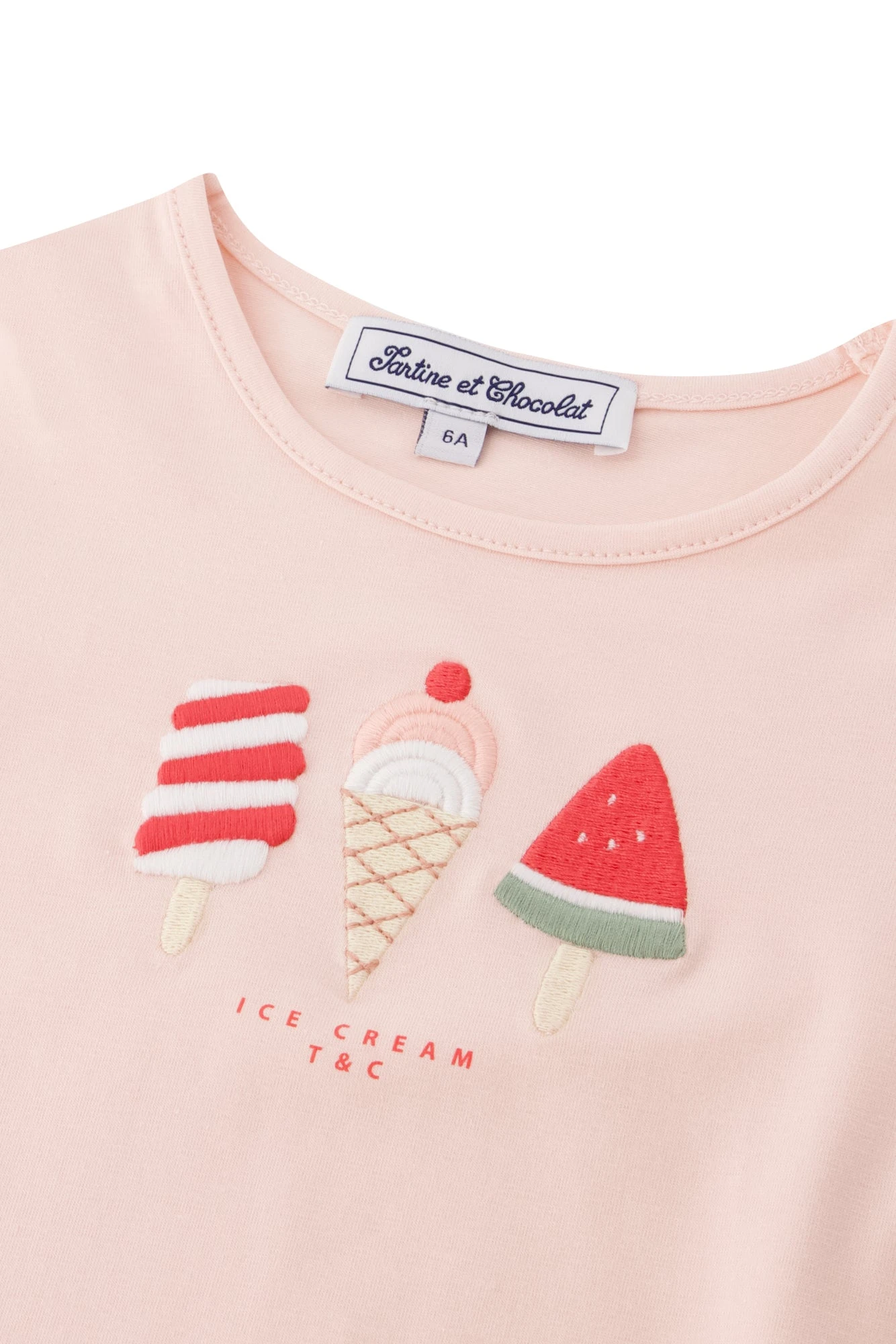 T-shirt - Rose Pâle Illustration Glaces 7 T-shirt - Rose Pâle Illustration Glaces – Image 5