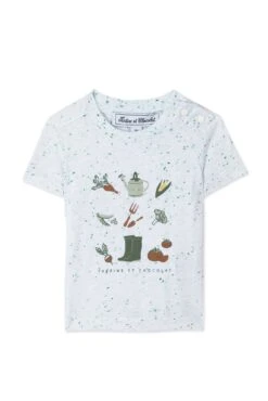 T-shirt - Blanc Illustrations Jardinier -Mode Enfantine TY10031 01 1 packshot