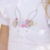 T-shirt - Blanc Tissu Liberty Illustration Lapin -Mode Enfantine TY10071 01