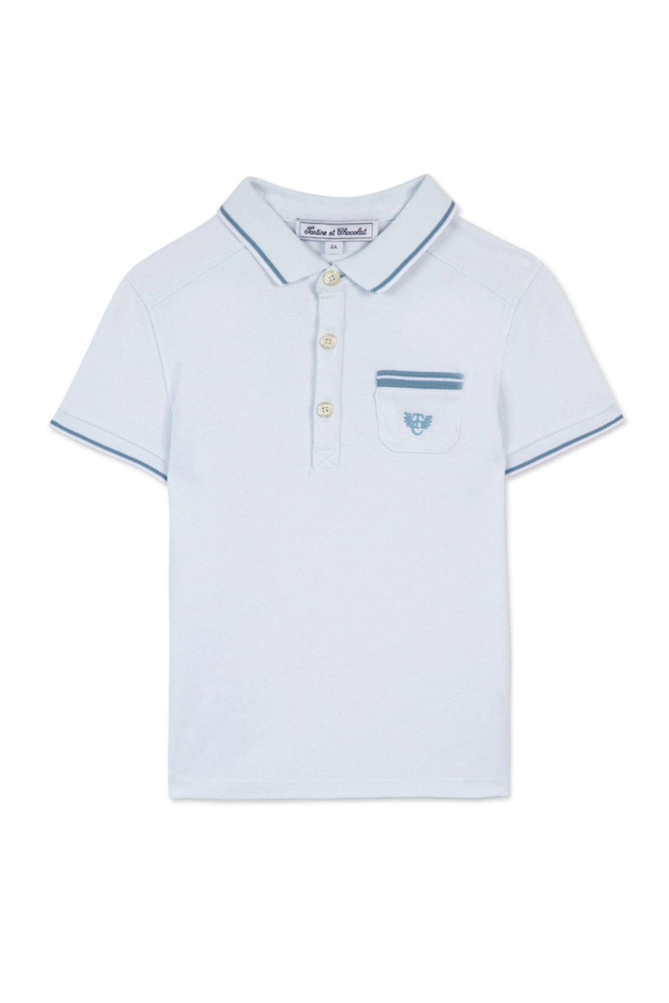 Polo - Bleu Ciel Maille Piquée 5 Polo - Bleu Ciel Maille Piquée – Image 3