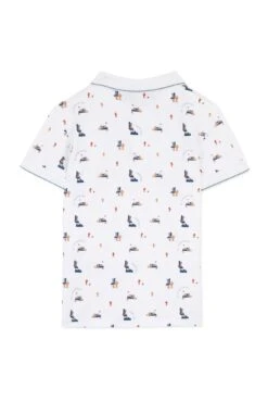 Polo - Blanc Motifs Road Trip -Mode Enfantine TY11013 01 2 packshot