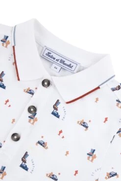 Polo - Blanc Motifs Road Trip -Mode Enfantine TY11013 01 3 packshot