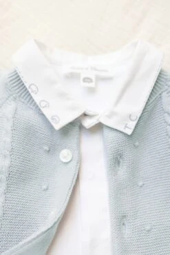 Cardigan - Bleu Grisé Effet Torsadé 10 Cardigan - Bleu Grisé Effet Torsadé -Mode Enfantine TY11020 01 TY18000 40