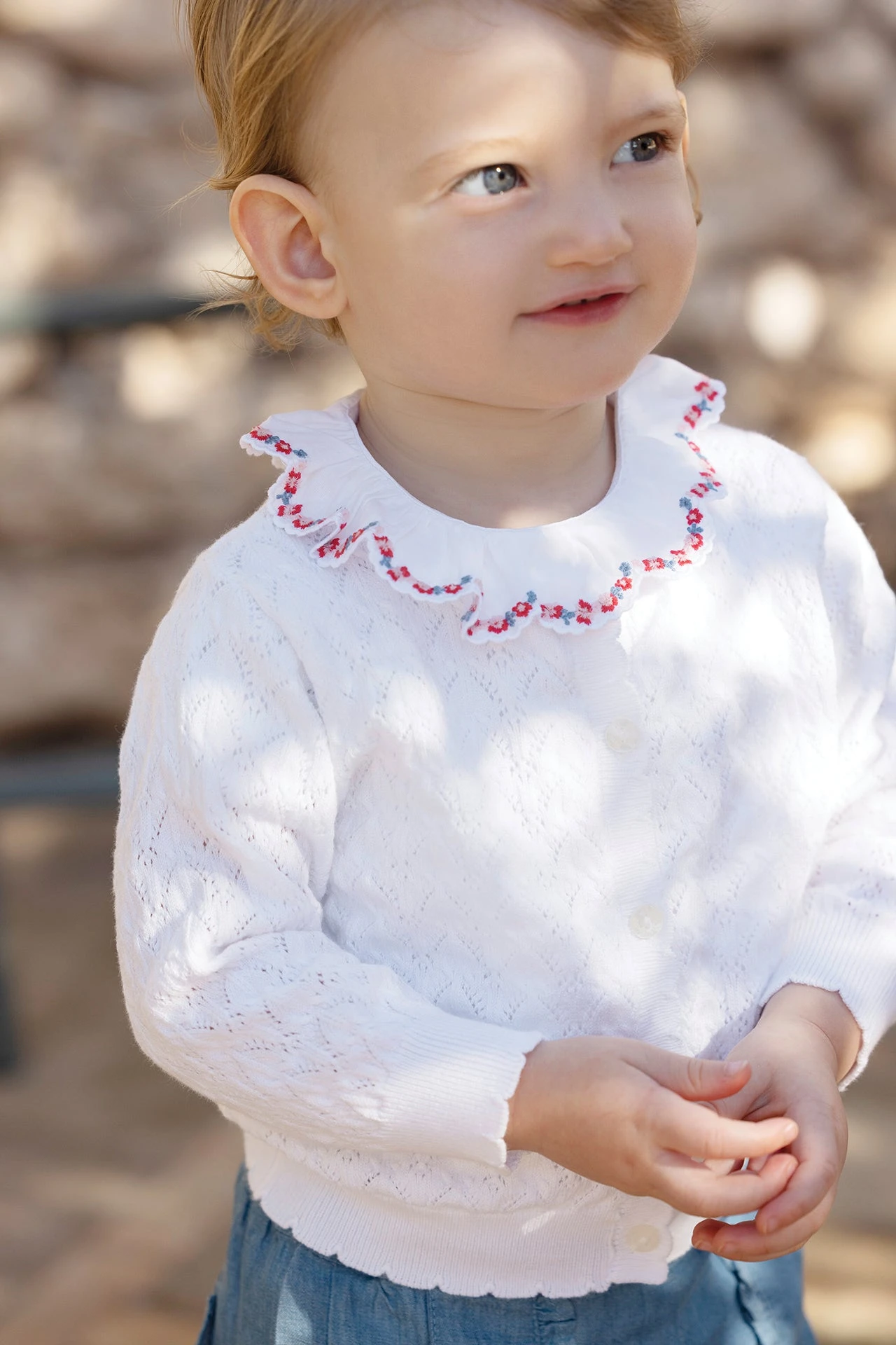 Cardigan - Blanc Maille Ajourée 3 Cardigan - Blanc Maille Ajourée