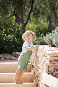 Salopette Courte - Vert Lin