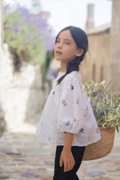 Blouse - Blanc Broderie Anglaise Printée