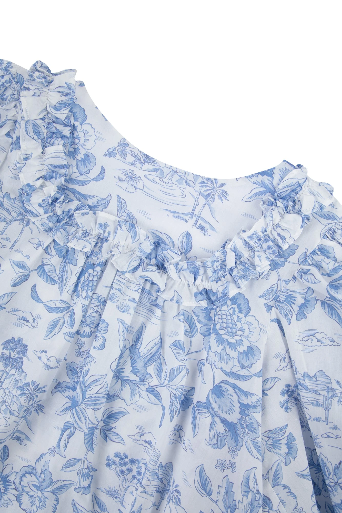 Blouse - Bleu Tissu Liberty 6 Blouse - Bleu Tissu Liberty – Image 5