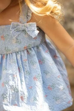 Blouse - Bleu Vichy Printé -Mode Enfantine TY12021 42 1