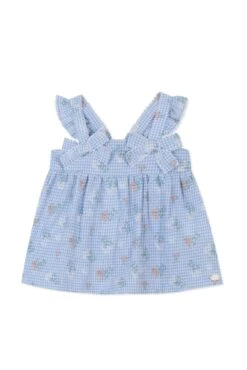 Blouse - Bleu Vichy Printé -Mode Enfantine TY12021 42 1 packshot