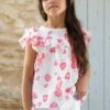 Blouse - Blanc Fleurs Hibiscus -Mode Enfantine TY12022 01 TY22042 01 3