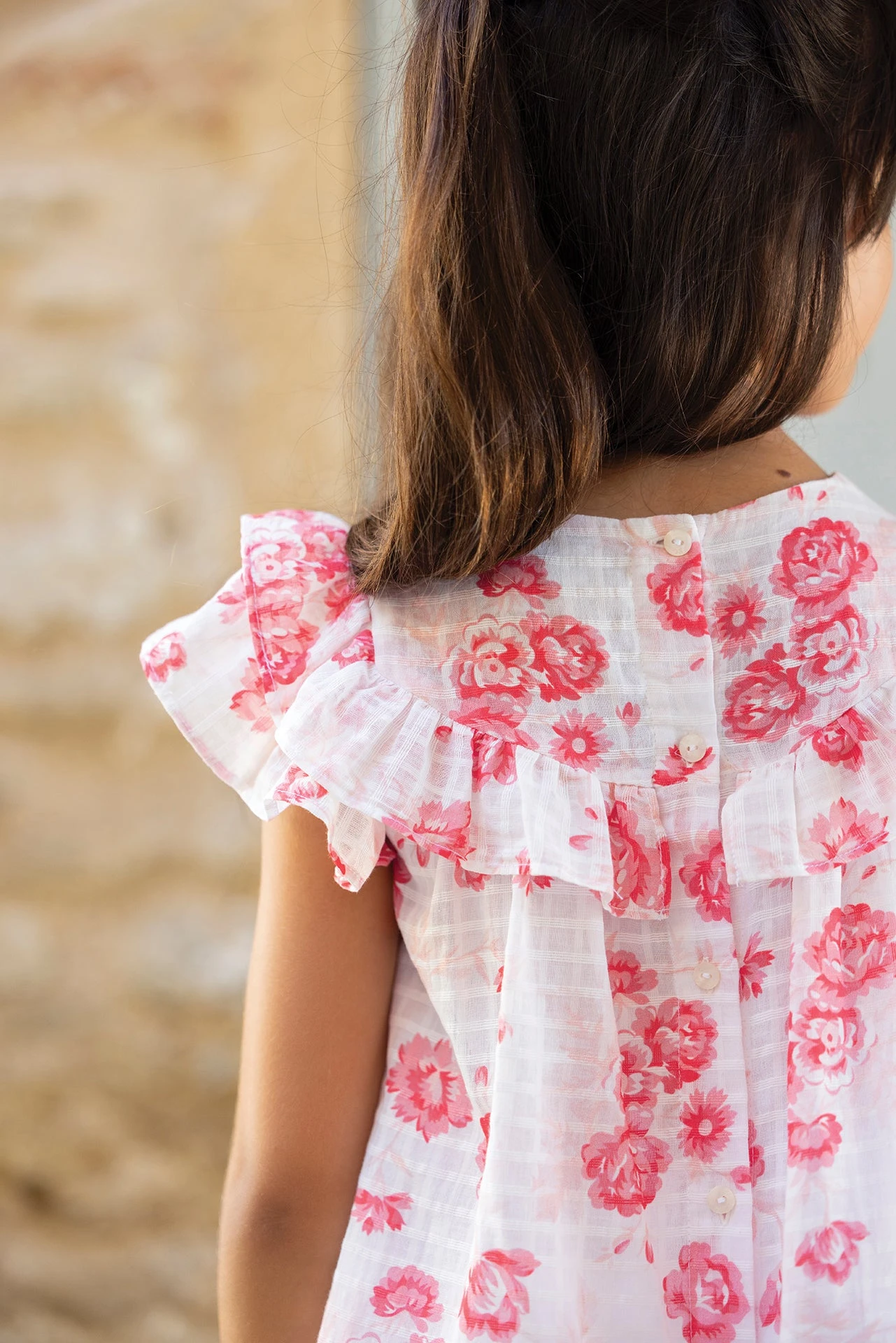 Blouse - Blanc Fleurs Hibiscus 4 Blouse - Blanc Fleurs Hibiscus – Image 2