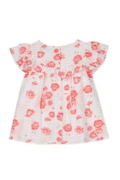 Blouse - Blanc Fleurs Hibiscus 10 Blouse - Blanc Fleurs Hibiscus -Mode Enfantine TY12022 01 2 packshot