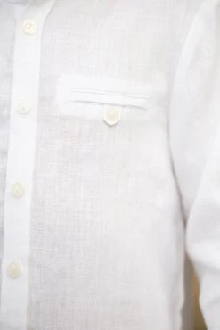Chemise - Blanc Lin Col Mao -Mode Enfantine TY12023 01 2