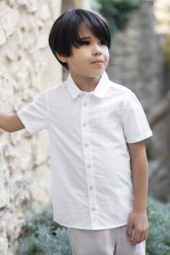 Chemise - Blanc Seersucker