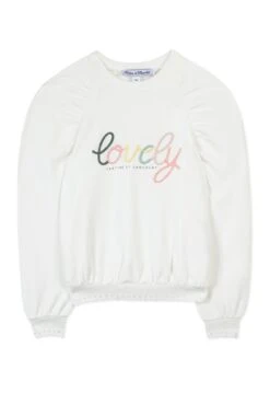 Sweat - Ecru Illustrtion Lovely 11 Sweat - Ecru Illustrtion Lovely -Mode Enfantine TY15002 13 1 packshot