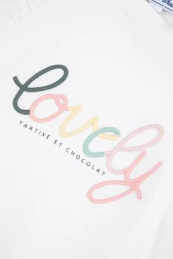 Sweat - Ecru Illustrtion Lovely 13 Sweat - Ecru Illustrtion Lovely -Mode Enfantine TY15002 13 3 packshot