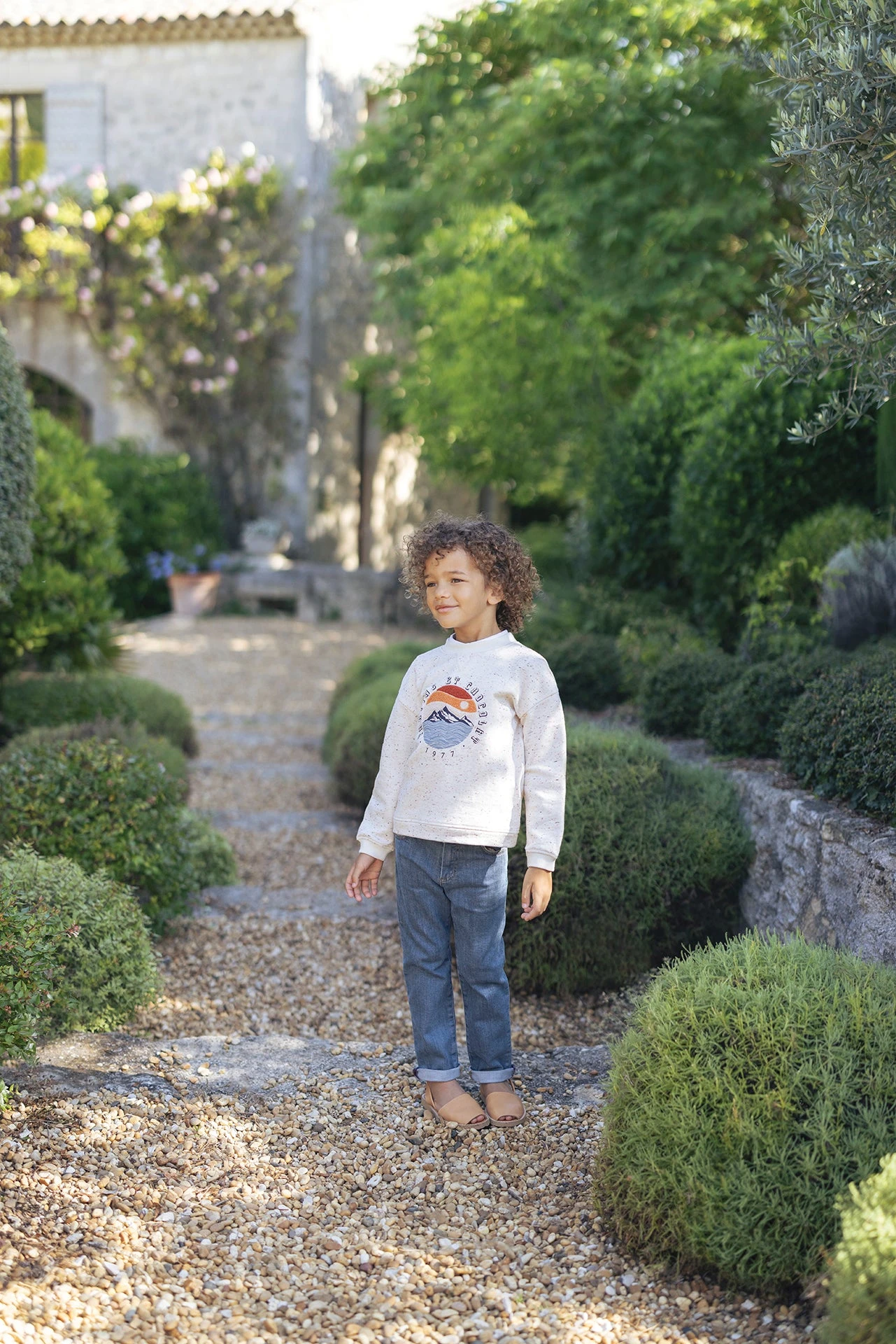 Sweat - Beige Illustration Soleil Couchant 3 Sweat - Beige Illustration Soleil Couchant