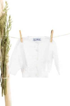 Cardigan - Blanc Maille Ajourée 12 Cardigan - Blanc Maille Ajourée -Mode Enfantine TY18001 01