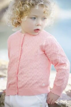 Cardigan - Rose Maille Ajourée