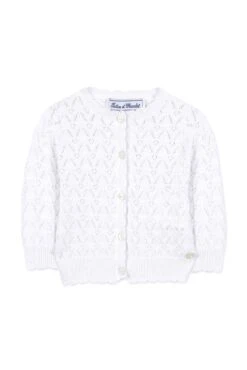 Cardigan - Blanc Maille Ajourée 13 Cardigan - Blanc Maille Ajourée -Mode Enfantine TY18001 01 1 packshot
