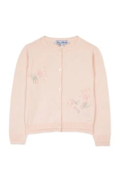 Cardigan - Rose Pâle Broderies Fleuries -Mode Enfantine TY18032 30 1 packshot