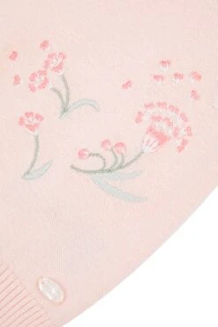 Cardigan - Rose Pâle Broderies Fleuries -Mode Enfantine TY18032 30 3 packshot
