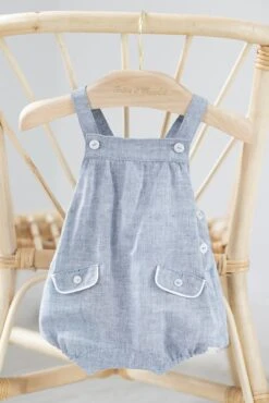 Salopette - Bleu Grisé Lin