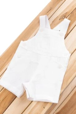 Salopette Courte - Blanc Lin -Mode Enfantine TY21041 01
