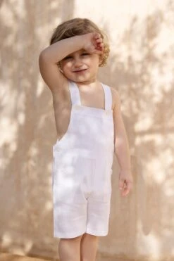 Salopette Courte - Blanc Lin