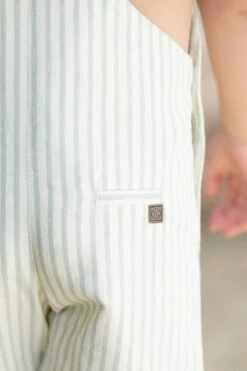 Salopette Courte - Vert D'eau Rayures -Mode Enfantine TY21081 52 4