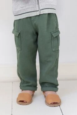 Pantalon - Vert Cargo Lin