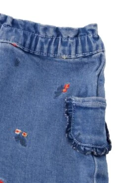 Short - Bleu Denim Motifs Fleuris -Mode Enfantine TY26021 45 3 packshot