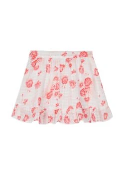 Jupe - Blanc Fleurs Hibiscus -Mode Enfantine TY27002 01 2 packshot