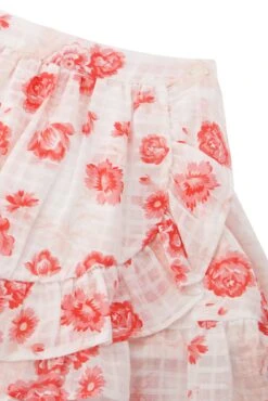Jupe - Blanc Fleurs Hibiscus -Mode Enfantine TY27002 01 3 packshot