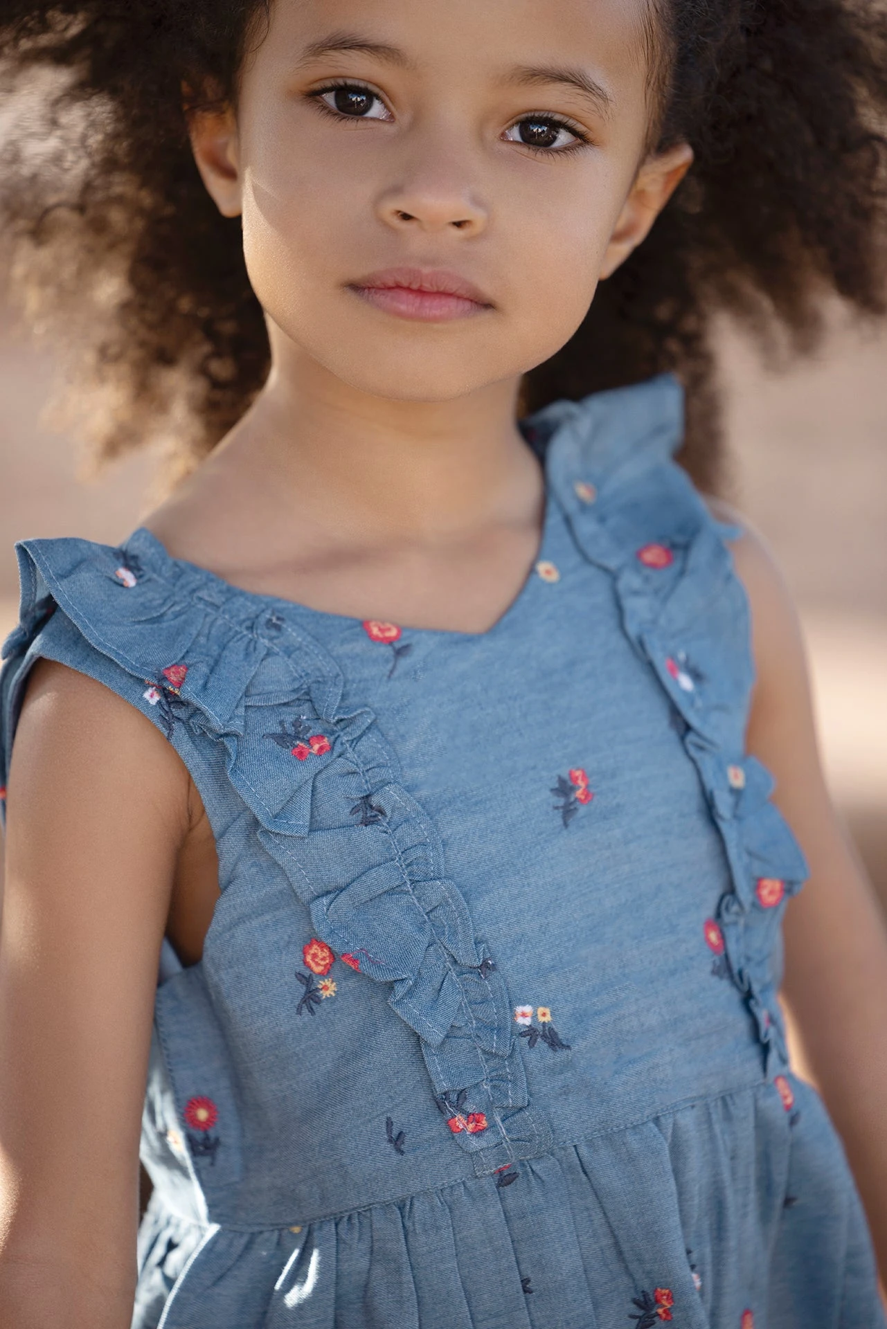 Robe - Bleu Denim Broderies 4 Robe - Bleu Denim Broderies – Image 2