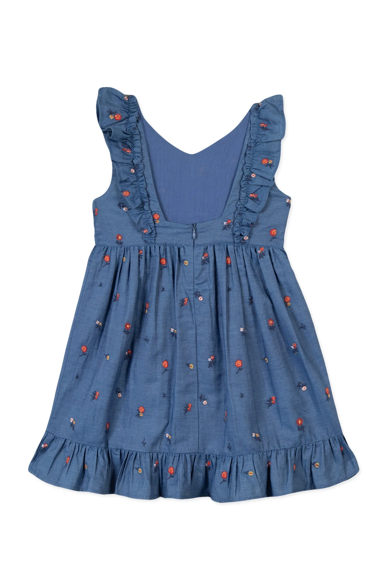 Robe - Bleu Denim Broderies 8 Robe - Bleu Denim Broderies – Image 6