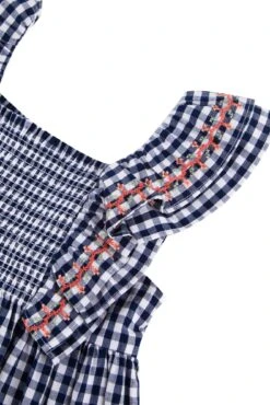 Robe - Marine Vichy Broderies -Mode Enfantine TY30012 04 3 packshot